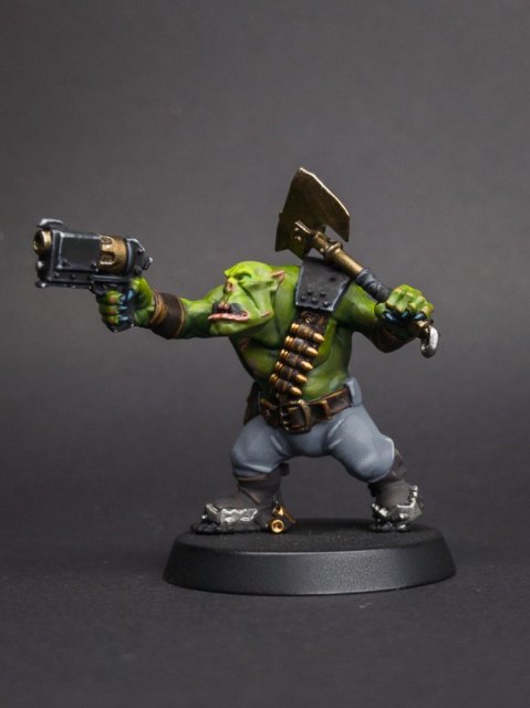 How I paint an Ork, stage 6: Layers and edge highlights