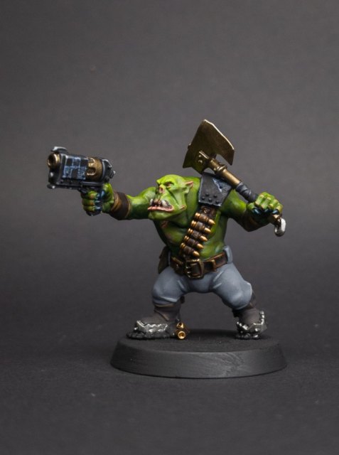 How I paint an Ork, stage 9: Weathering